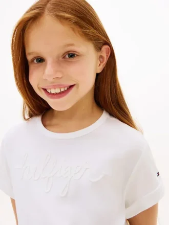 Tricou pentru copii cu logo Hilfiger și cravate în față