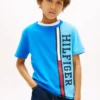 Tricou pentru copii cu logo și blocuri de culoare verticale Tricou pentru copii cu logo și blocuri de culoare verticale