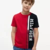 Tricou pentru copii cu logo și blocuri de culoare verticale Tricou pentru copii cu logo și blocuri de culoare verticale