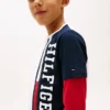 Tricou pentru copii cu logo și blocuri de culoare verticale Tricou pentru copii cu logo și blocuri de culoare verticale