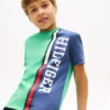 Tricou pentru copii cu logo și blocuri de culoare verticale Tricou pentru copii cu logo și blocuri de culoare verticale