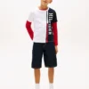 Tricou pentru copii cu logo și blocuri de culoare verticale Tricou pentru copii cu logo și blocuri de culoare verticale
