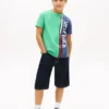 Tricou pentru copii cu logo și blocuri de culoare verticale Tricou pentru copii cu logo și blocuri de culoare verticale