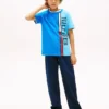 Tricou pentru copii cu logo și blocuri de culoare verticale Tricou pentru copii cu logo și blocuri de culoare verticale