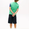 Tricou pentru copii cu logo și blocuri de culoare verticale Tricou pentru copii cu logo și blocuri de culoare verticale
