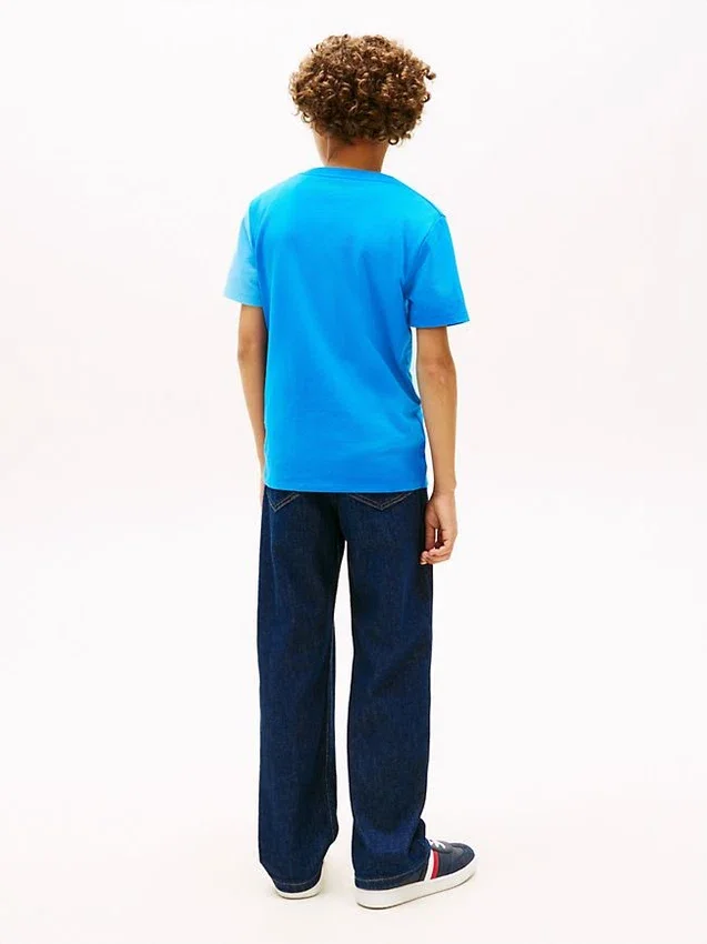 Tricou pentru copii cu logo și blocuri de culoare verticale Tricou pentru copii cu logo și blocuri de culoare verticale