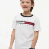 Tricou pentru copii cu logo și dungi Tricou pentru copii cu logo și dungi