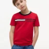 Tricou pentru copii cu logo și dungi Tricou pentru copii cu logo și dungi