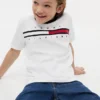 Tricou pentru copii cu logo și dungi Tricou pentru copii cu logo și dungi