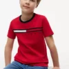 Tricou pentru copii cu logo și dungi Tricou pentru copii cu logo și dungi