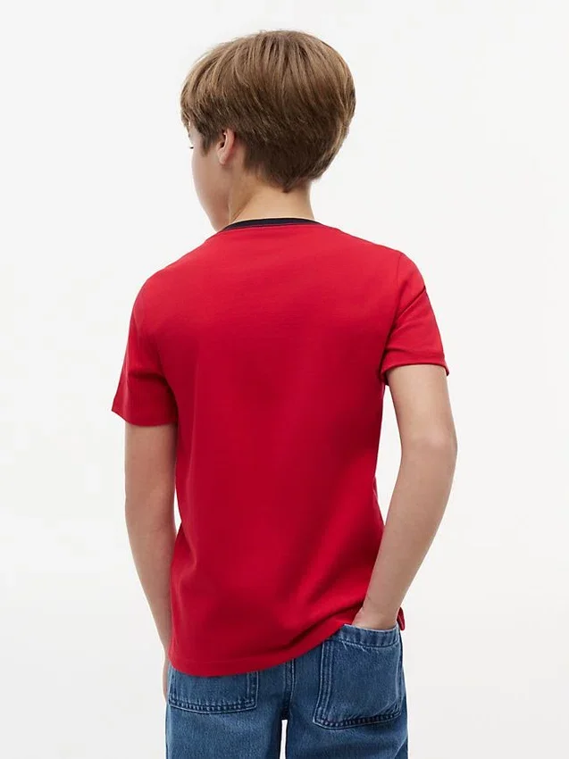 Tricou pentru copii cu logo și dungi Tricou pentru copii cu logo și dungi