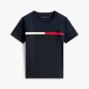 Tricou pentru copii cu logo și dungi