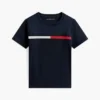 Tricou pentru copii cu logo și dungi