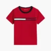 Tricou pentru copii cu logo și dungi Tricou pentru copii cu logo și dungi