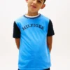 Tricou pentru copii cu logo monotip și blocuri de culoare