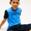 Tricou pentru copii cu logo monotip și blocuri de culoare