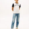 Tricou pentru copii cu logo monotip și blocuri de culoare Tricou pentru copii cu logo monotip și blocuri de culoare