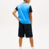 Tricou pentru copii cu logo monotip și blocuri de culoare