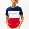 Tricou pentru copii cu logo multiflag și blocuri de culoare Tricou pentru copii cu logo multiflag și blocuri de culoare