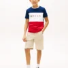 Tricou pentru copii cu logo multiflag și blocuri de culoare Tricou pentru copii cu logo multiflag și blocuri de culoare
