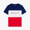 Tricou pentru copii cu logo multiflag și blocuri de culoare Tricou pentru copii cu logo multiflag și blocuri de culoare