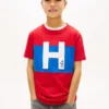 Tricou pentru copii cu logo nautic H și blocuri de culoare