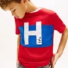Tricou pentru copii cu logo nautic H și blocuri de culoare