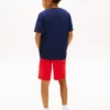 Tricou pentru copii cu logo nautic H și blocuri de culoare Tricou pentru copii cu logo nautic H și blocuri de culoare