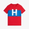 Tricou pentru copii cu logo nautic H și blocuri de culoare