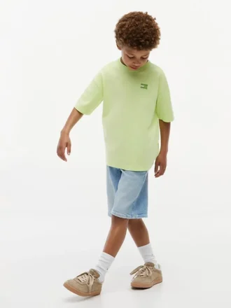Tricou pentru copii cu logo steag în nuanțe tonale