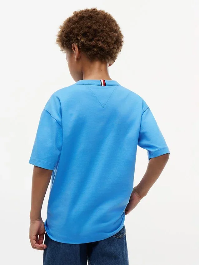 Tricou pentru copii cu logo steag în nuanțe tonale Tricou pentru copii cu logo steag în nuanțe tonale