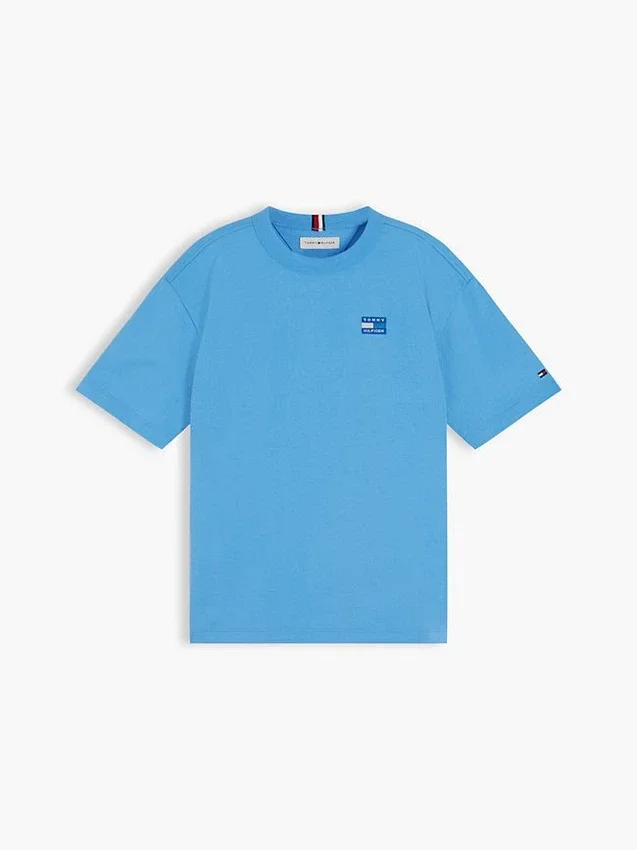 Tricou pentru copii cu logo steag în nuanțe tonale Tricou pentru copii cu logo steag în nuanțe tonale
