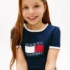 Tricou pentru copii cu logo steag ondulat Tricou pentru copii cu logo steag ondulat
