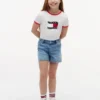 Tricou pentru copii cu logo steag ondulat