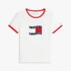 Tricou pentru copii cu logo steag ondulat