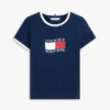 Tricou pentru copii cu logo steag ondulat Tricou pentru copii cu logo steag ondulat