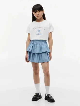 Tricou pentru copii cu logo Tommy din strasuri Tricou pentru copii cu logo Tommy din strasuri