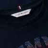 Tricou pentru copii cu logo Tommy din strasuri