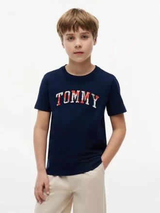 Tricou pentru copii cu logo Tommy floral