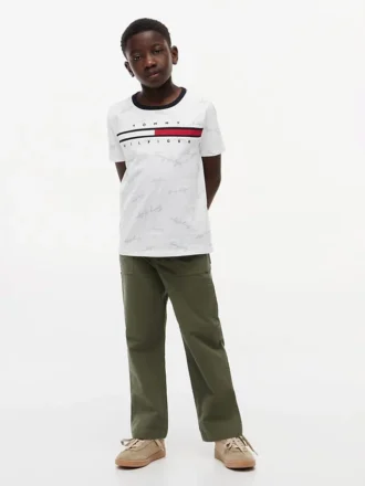 Tricou pentru copii cu logo-ul Signature Flag Stripe