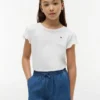 Tricou pentru copii cu mâneci cu bordură din material textil