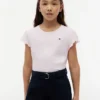 Tricou pentru copii cu mâneci cu bordură din material textil