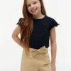 Tricou pentru copii cu mâneci cu bordură din material textil