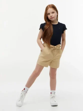 Tricou pentru copii cu mâneci cu bordură din material textil