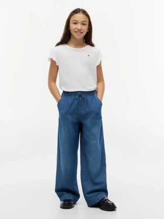 Tricou pentru copii cu mâneci cu bordură din material textil