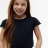 Tricou pentru copii cu mâneci cu bordură din material textil