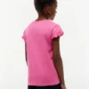 Tricou pentru copii cu mâneci cu bordură din material textil