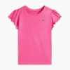 Tricou pentru copii cu mâneci cu bordură din material textil