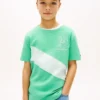 Tricou pentru copii cu monogramă și dungi