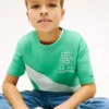 Tricou pentru copii cu monogramă și dungi